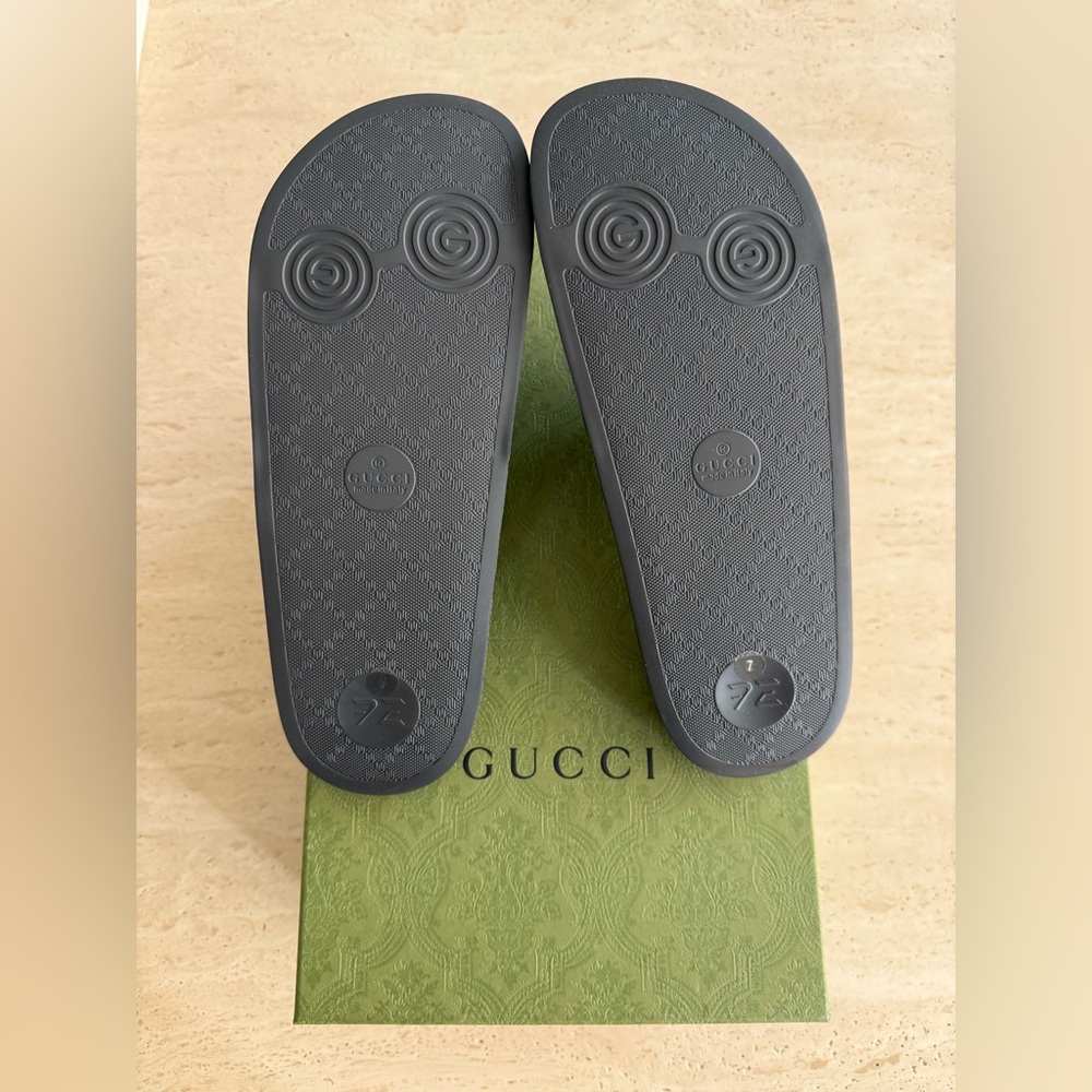 NWB GUCCI GG Supreme Slide (Men) Grey/Black Designer Sz: 7 - Picture 7 of 16